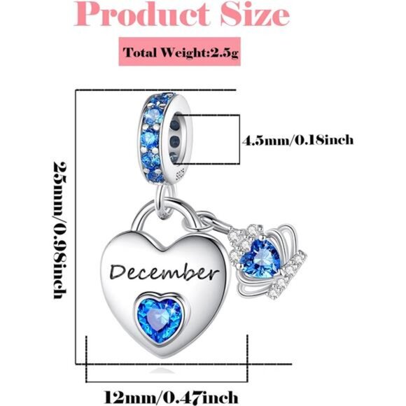 Birthstone Charms for Bracelet/Necklace - Picture 3 of 6